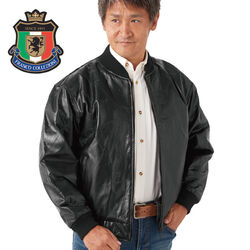 フランコ・コレツィオーニ 軽量高級ラム革パッチワーク裏ボアジャンパー