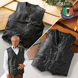 フランコ・コレツィオーニ 軽量高級ラム革パッチワークベスト