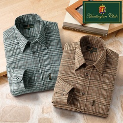 ハンティントン・クラブ ウール混カジュアルシャツ2色組