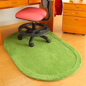 机を動かさずに敷ける椅子の下楕円マット