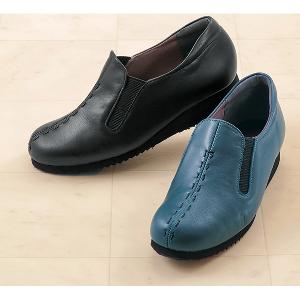 牛革5Eステッチデザインウォーキングシューズ