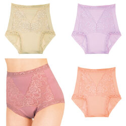 夜も安心尿漏れパッド対応ショーツ4色組