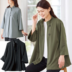 サラッと快適ポンチョ風ジャケット