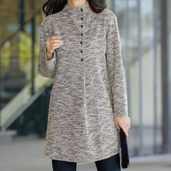 カットソーツィードチュニック