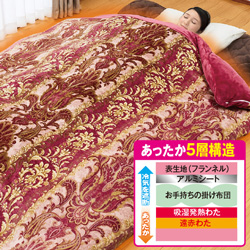毛布にもなるあったか5層構造掛け布団カバー