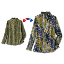 リバーシブルプリントプルオーバー