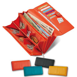 コイン仕分け牛革かぶせ長財布