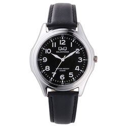 Q＆Q 合皮ベルトソーラー腕時計