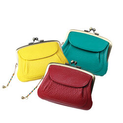 牛革前ポケット付がま口財布