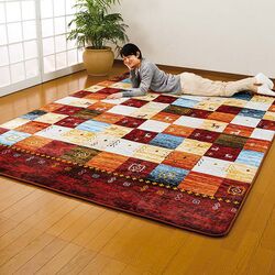 ギャベ柄ふかふかラグ