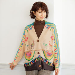 カラフルプリントカーディガン