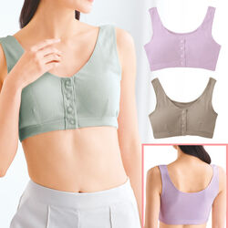 肌に優しい綿100前開きブラ3色組