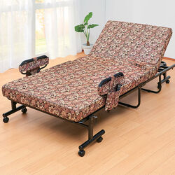 組立不要しっかり手すりの低反発折りたたみベッド