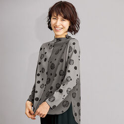 配色切替ドットプリントプルオーバー