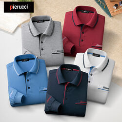 ピエルッチ 刺しゅう入り長袖ポロシャツ5色組