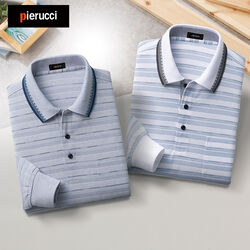 ピエルッチ お父さんのさわやか長袖ポロシャツ2色組