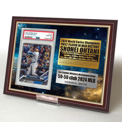 史上初50-50達成記念トレーディングカード額装