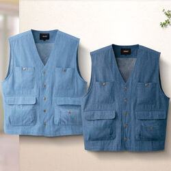 ピエルッチ 5ポケットデニムベスト2色組