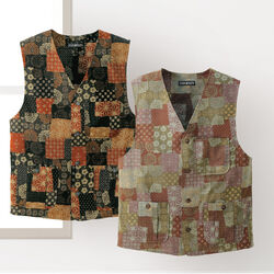 日本製 綿100％和柄ベスト