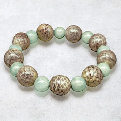 蛇珠と翡翠の金運ブレス