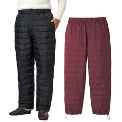 撥水加工暖か羽毛パンツ