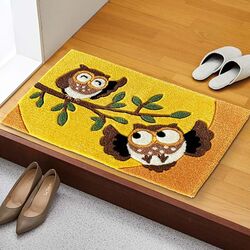 ふくろうカービング玄関マット