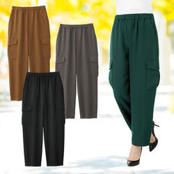 カーブラインのゆったりパンツ