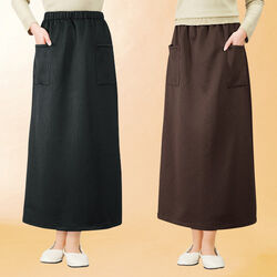 暖か裏起毛Aラインスカート