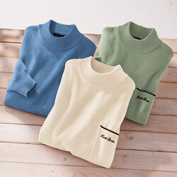 ケントブロス ウール混ハイネックセーター3色組