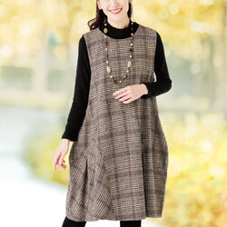 グレンチェック切替ジャンパースカート