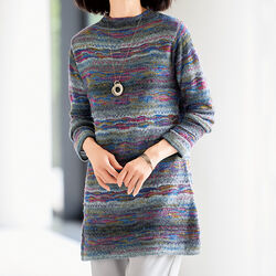 かすり糸使いニットチュニック