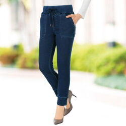 デニムのびのびジョガーパンツ