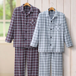 ジャックスカイ 綿100％チェック柄パジャマ2色組