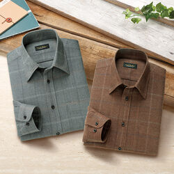 ポール・ミラー ウール混格子柄長袖シャツ2色組