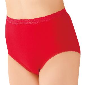 赤い深ばきレース付ショーツ4枚組