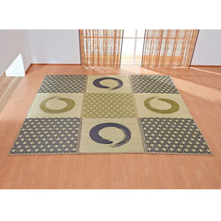 和柄 い草アクセントラグ「うず格子」