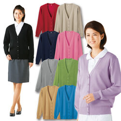 抗ピル長袖カーディガン