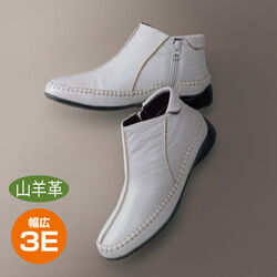 3Eサイドファスナー山羊革アンクルブーツ