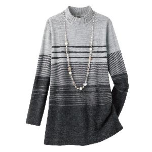 アルパカ混ボーダーチュニック