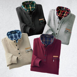 新着こなし簡単お洒落襟トレーナー2色組