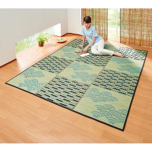 縁起物和柄 い草ラグ