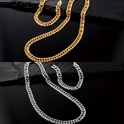 極太12mm 6面ダブル喜平 ネックレス・ブレス2点セット