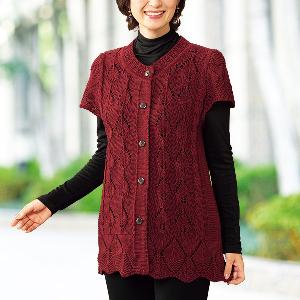 透かし編み前開きベスト