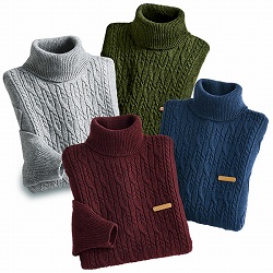 ちくちくしない洗えるタートルネックセーター2色組