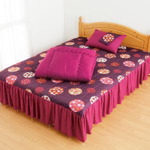 マルチに使える都柄フリル付ベッド布団セット